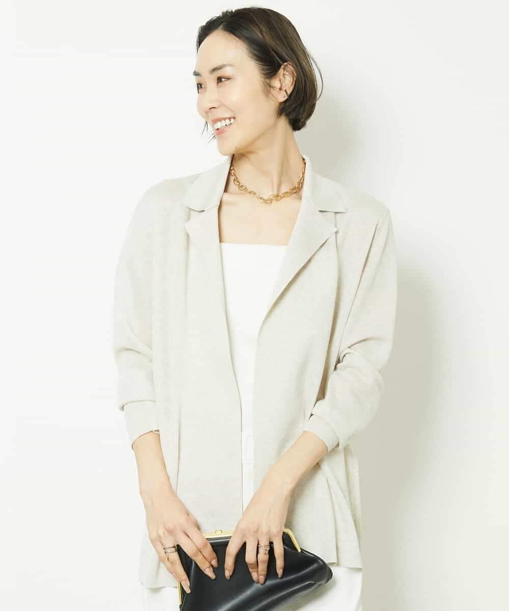 FMSGV28250 MICHEL KLEIN(ミッシェルクラン) ジャケットライクカーディガン ライムグリーン(25)