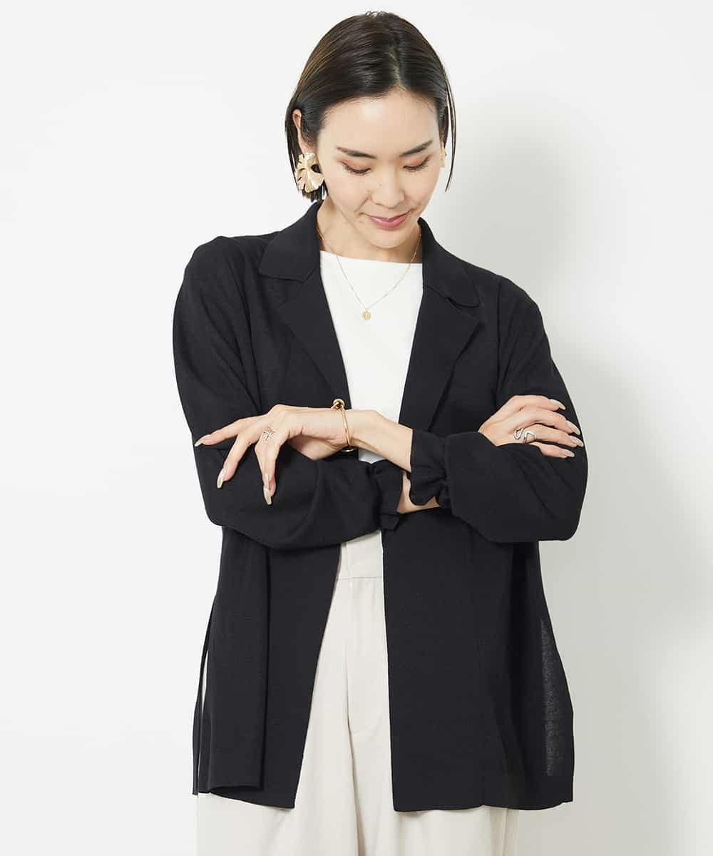 FMSGV28250 MICHEL KLEIN(ミッシェルクラン) ジャケットライクカーディガン ライムグリーン(25)