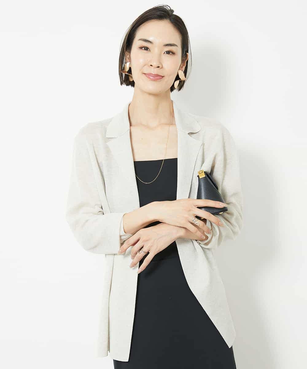 FMSGV28250 MICHEL KLEIN(ミッシェルクラン) ジャケットライクカーディガン ライムグリーン(25)