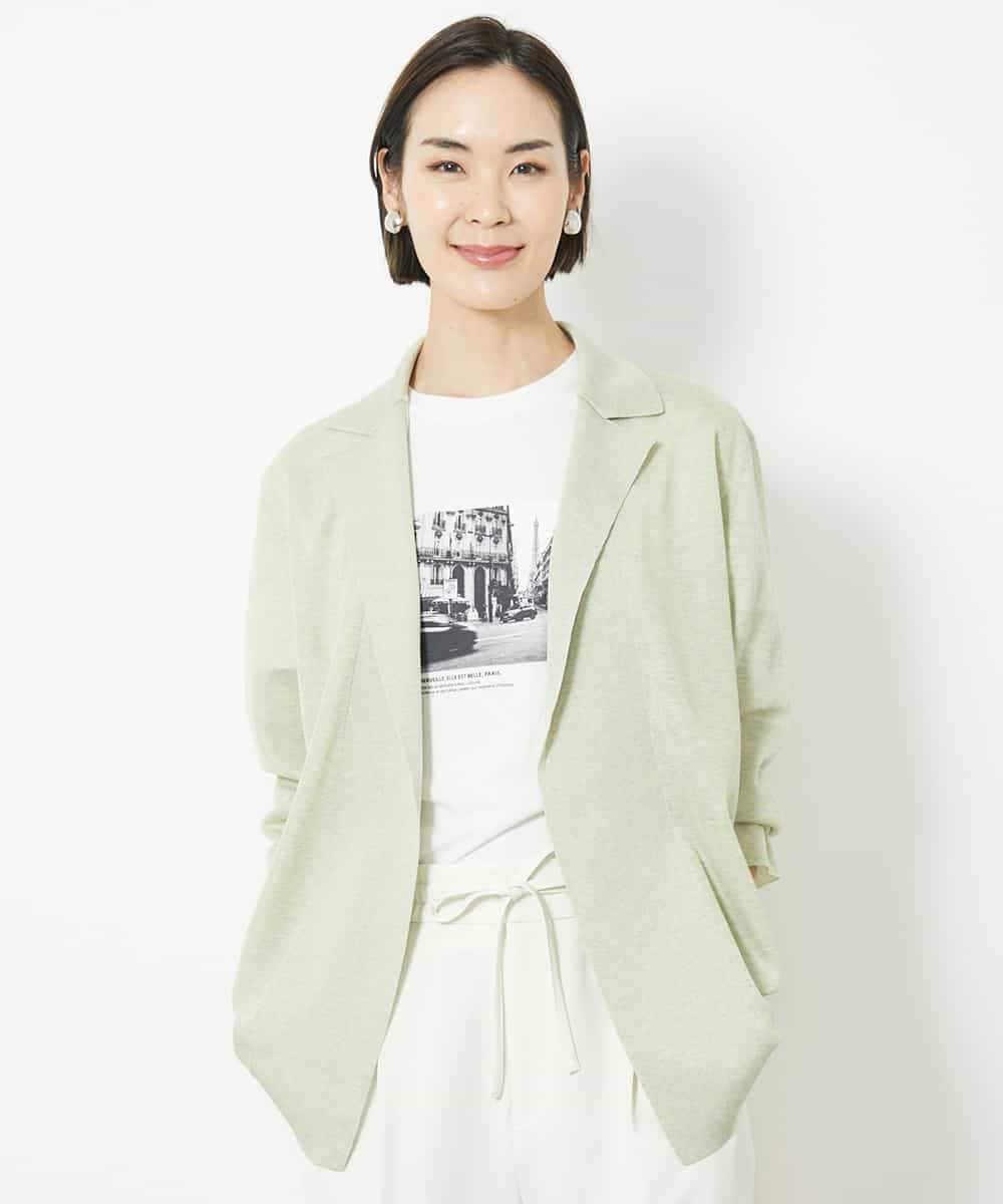 FMSGV28250 MICHEL KLEIN(ミッシェルクラン) ジャケットライクカーディガン ライムグリーン(25)