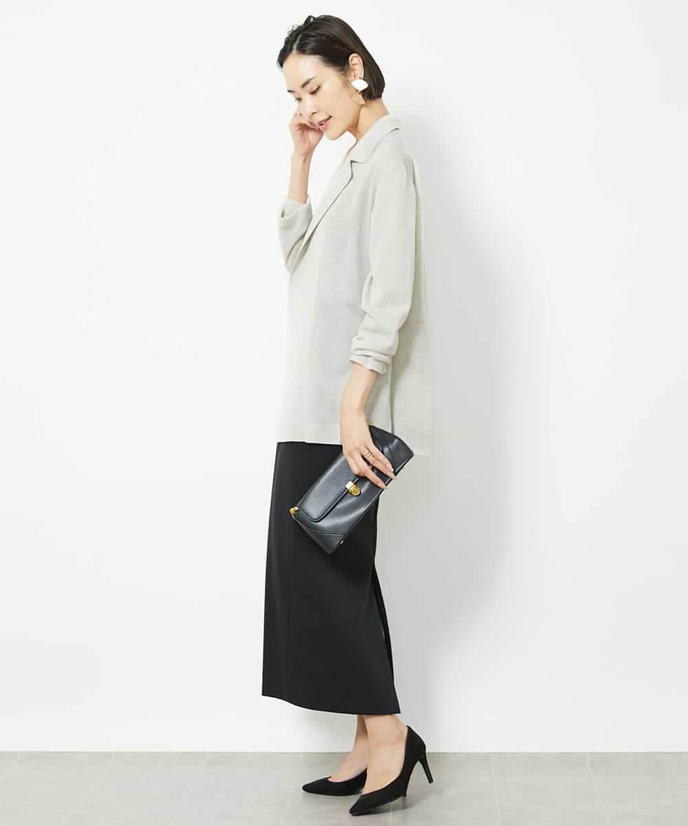 FMSGV28250 MICHEL KLEIN(ミッシェルクラン) ジャケットライクカーディガン ライムグリーン(25)