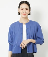 FMSGV32230 MICHEL KLEIN(ミッシェルクラン) ドライタッチシアーカーディガン ライトブルー(53)