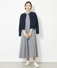 FMSGV32230 MICHEL KLEIN(ミッシェルクラン) ドライタッチシアーカーディガン ライトブルー(53)
