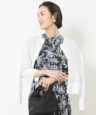 FMSGV32230 MICHEL KLEIN(ミッシェルクラン) ドライタッチシアーカーディガン ホワイト(90)