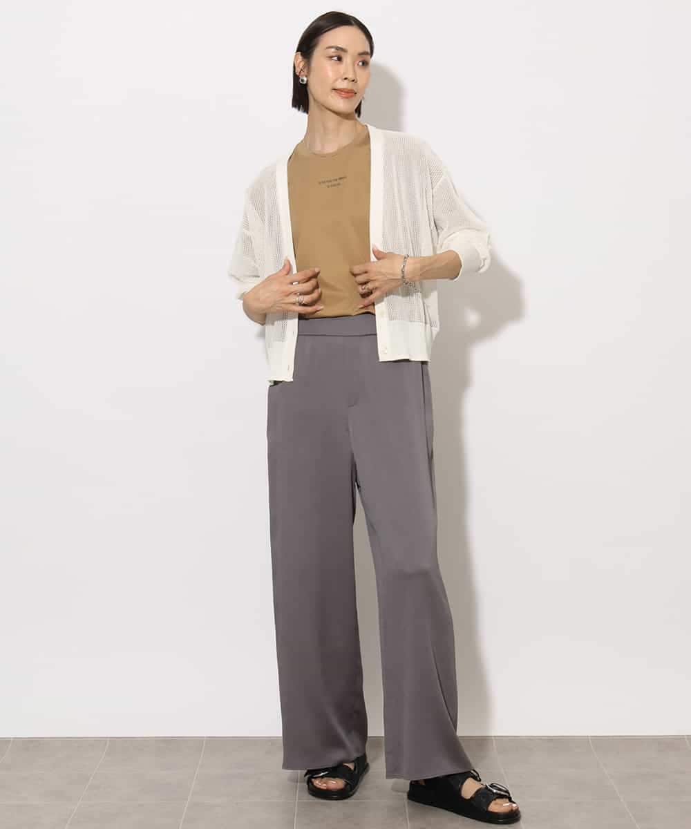 FMSHA01240 MICHEL KLEIN(ミッシェルクラン) [ホールガーメント]メッシュカーディガン ネイビー