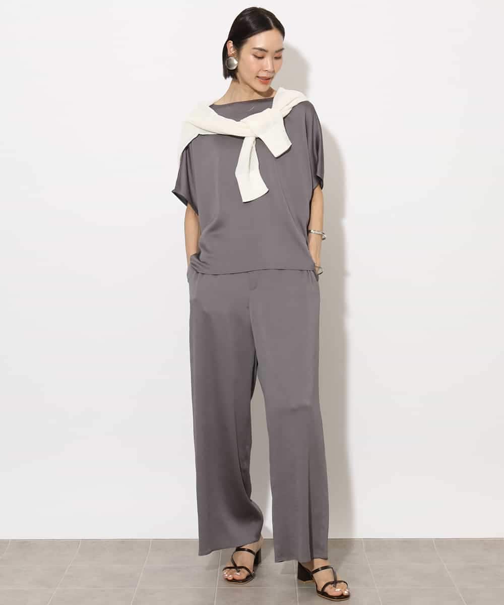 FMSHA01240 MICHEL KLEIN(ミッシェルクラン) [ホールガーメント]メッシュカーディガン ネイビー