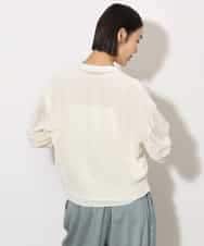 FMSHA01240 MICHEL KLEIN(ミッシェルクラン) [ホールガーメント]メッシュカーディガン ネイビー