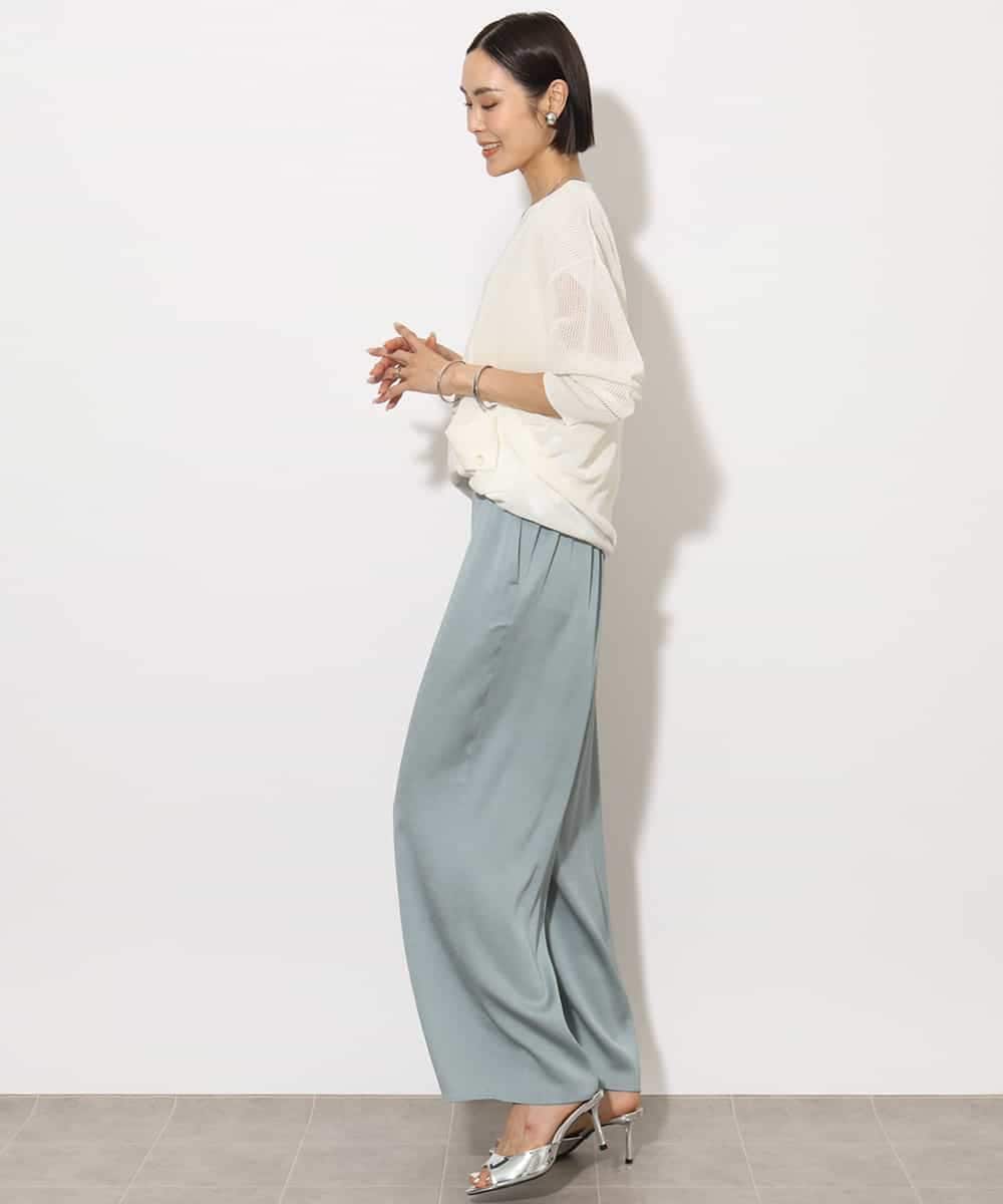 FMSHA01240 MICHEL KLEIN(ミッシェルクラン) [ホールガーメント]メッシュカーディガン ネイビー