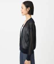 FMSHA01240 MICHEL KLEIN(ミッシェルクラン) [ホールガーメント]メッシュカーディガン ネイビー
