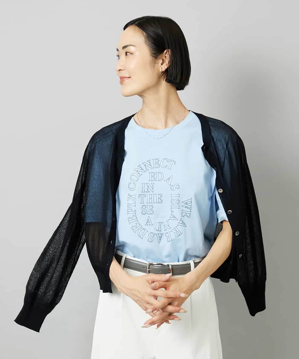 FMSHD01230 MICHEL KLEIN(ミッシェルクラン) ホールガーメント®シアークルーネックカーディガン ブラック