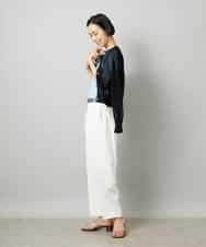 FMSHD01230 MICHEL KLEIN(ミッシェルクラン) ホールガーメント®シアークルーネックカーディガン ブラック