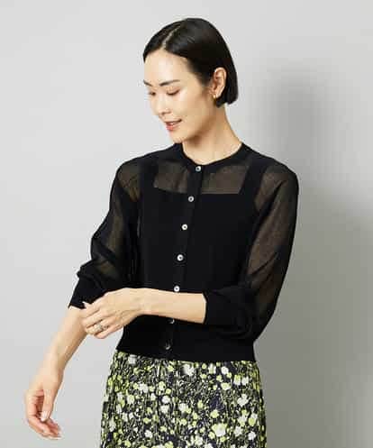 FMSHD01230 MICHEL KLEIN ホールガーメント®シアークルーネックカーディガン
