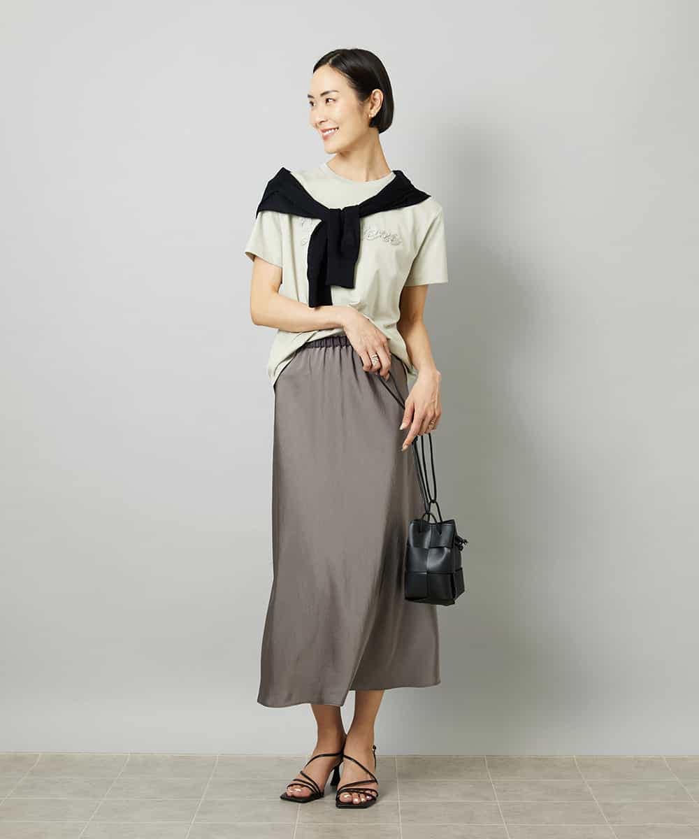 FMSHD01230 MICHEL KLEIN(ミッシェルクラン) ホールガーメント®シアークルーネックカーディガン ブラック