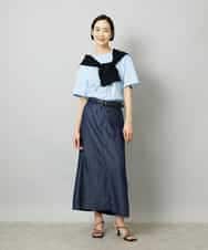 FMSHD01230 MICHEL KLEIN(ミッシェルクラン) ホールガーメント®シアークルーネックカーディガン ブラック