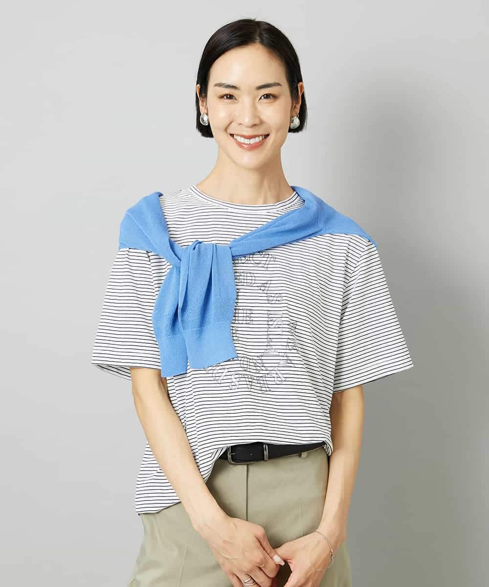 FMSHD01230 MICHEL KLEIN(ミッシェルクラン) ホールガーメント®シアークルーネックカーディガン ブラック