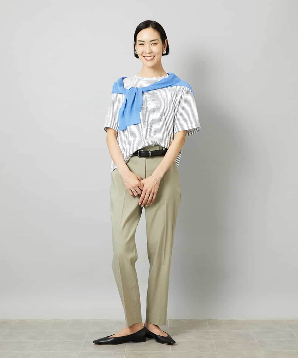 FMSHD01230 MICHEL KLEIN(ミッシェルクラン) ホールガーメント®シアークルーネックカーディガン ブラック