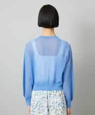 FMSHD01230 MICHEL KLEIN(ミッシェルクラン) ホールガーメント®シアークルーネックカーディガン ブラック