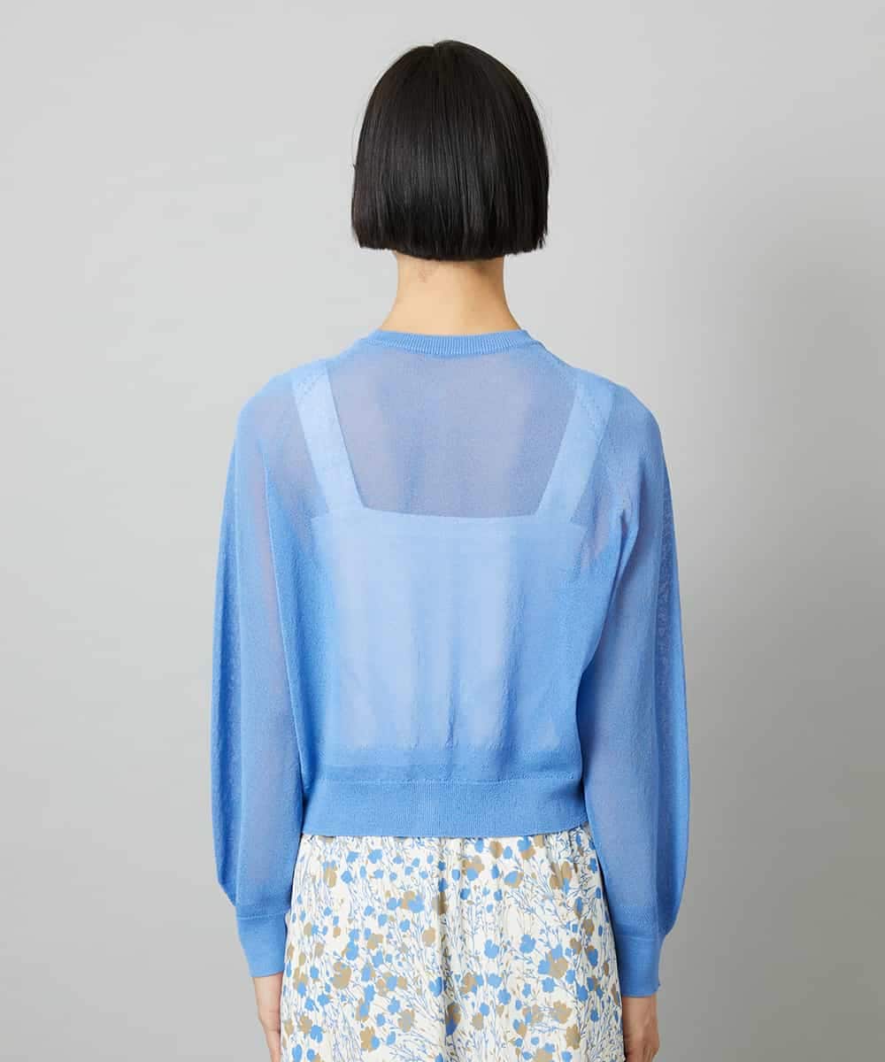 FMSHD01230 MICHEL KLEIN(ミッシェルクラン) ホールガーメント®シアークルーネックカーディガン ブラック