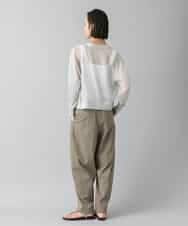 FMSHD15230 MICHEL KLEIN(ミッシェルクラン) [ドライタッチ]シアーラメVネックカーディガン ライトグレー
