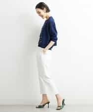 FMSHS25230 MICHEL KLEIN(ミッシェルクラン) ホールガーメント（R）Vネックカーディガン（アンサンブル対応／WEB限定カラーあり） ネイビー(58)WEB限定カラー
