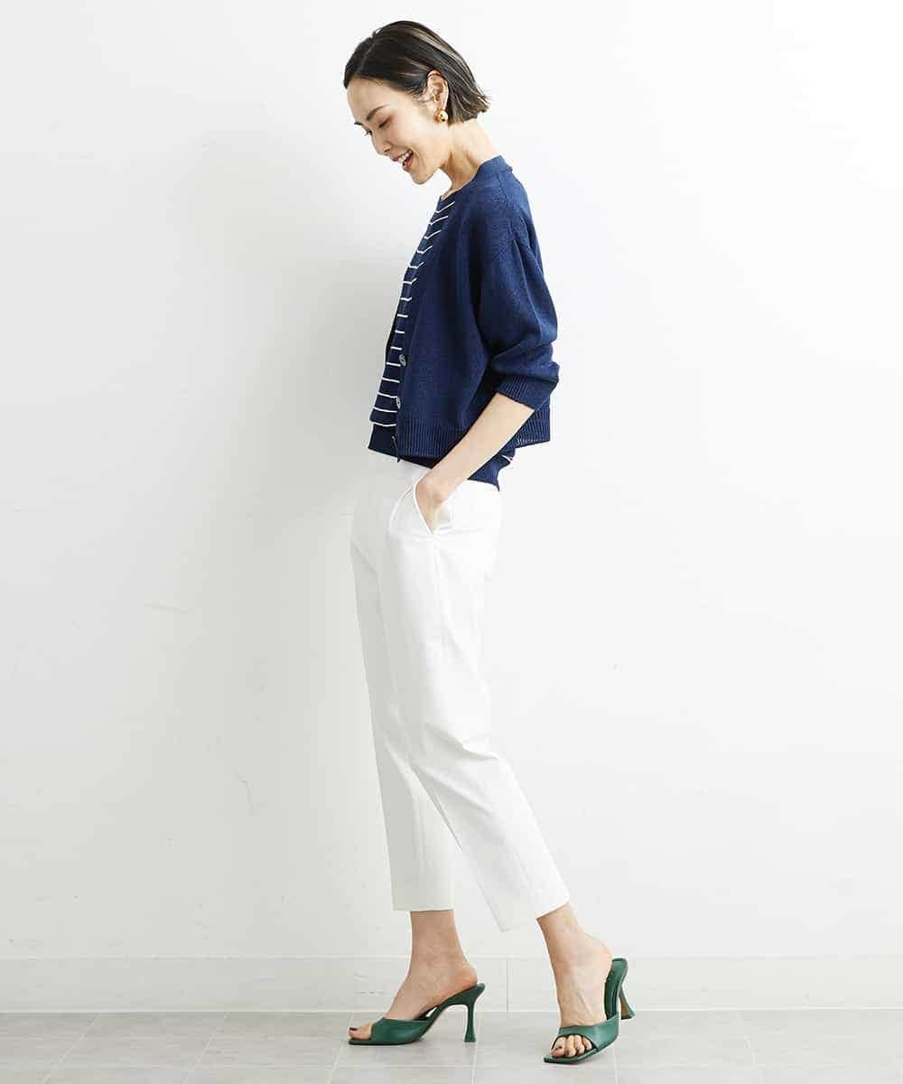 FMSHS25230 MICHEL KLEIN(ミッシェルクラン) ホールガーメント（R）Vネックカーディガン（アンサンブル対応／WEB限定カラーあり） ネイビー(58)WEB限定カラー