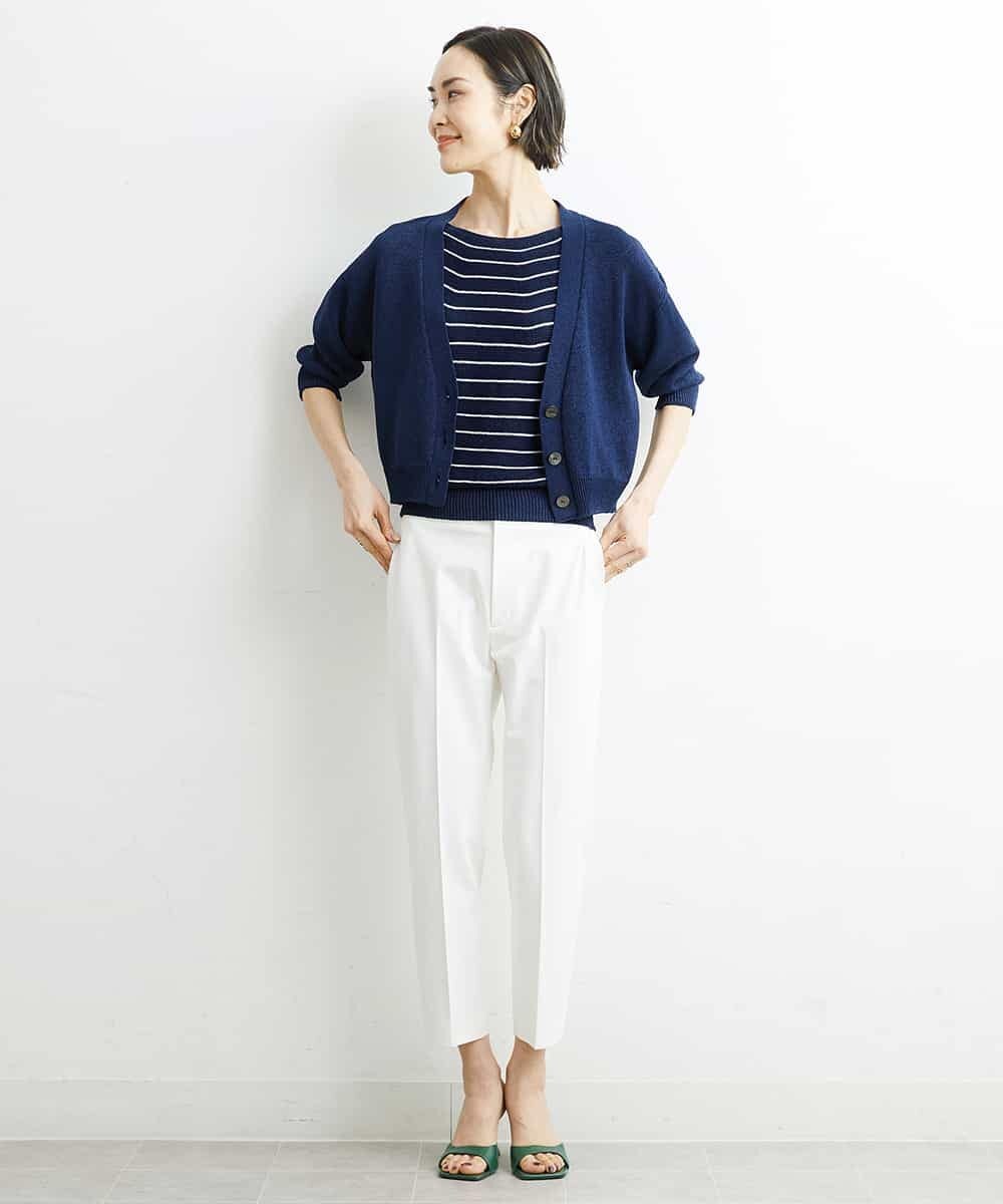 FMSHS25230 MICHEL KLEIN(ミッシェルクラン) ホールガーメント（R）Vネックカーディガン（アンサンブル対応／WEB限定カラーあり） ネイビー(58)WEB限定カラー