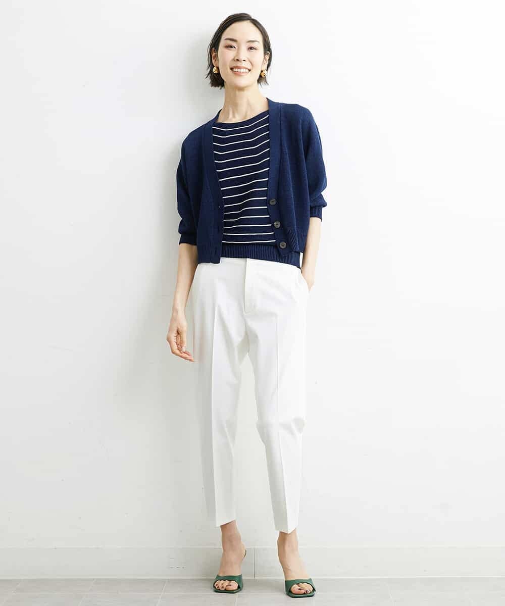 FMSHS25230 MICHEL KLEIN(ミッシェルクラン) ホールガーメント（R）Vネックカーディガン（アンサンブル対応／WEB限定カラーあり） ネイビー(58)WEB限定カラー