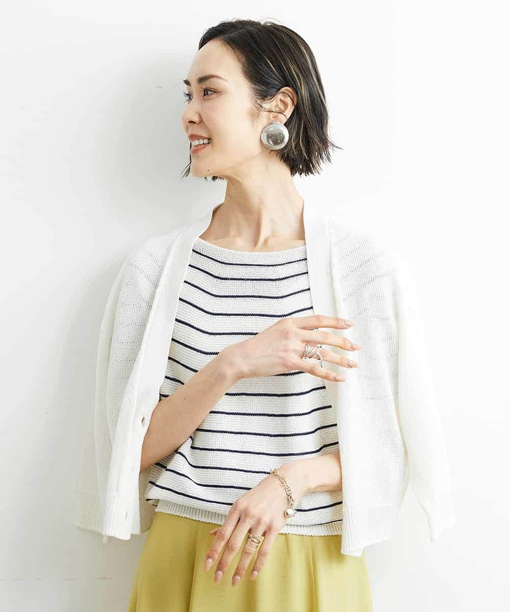 FMSHS25230 MICHEL KLEIN(ミッシェルクラン) ホールガーメント（R）Vネックカーディガン（アンサンブル対応／WEB限定カラーあり） ネイビー(58)WEB限定カラー