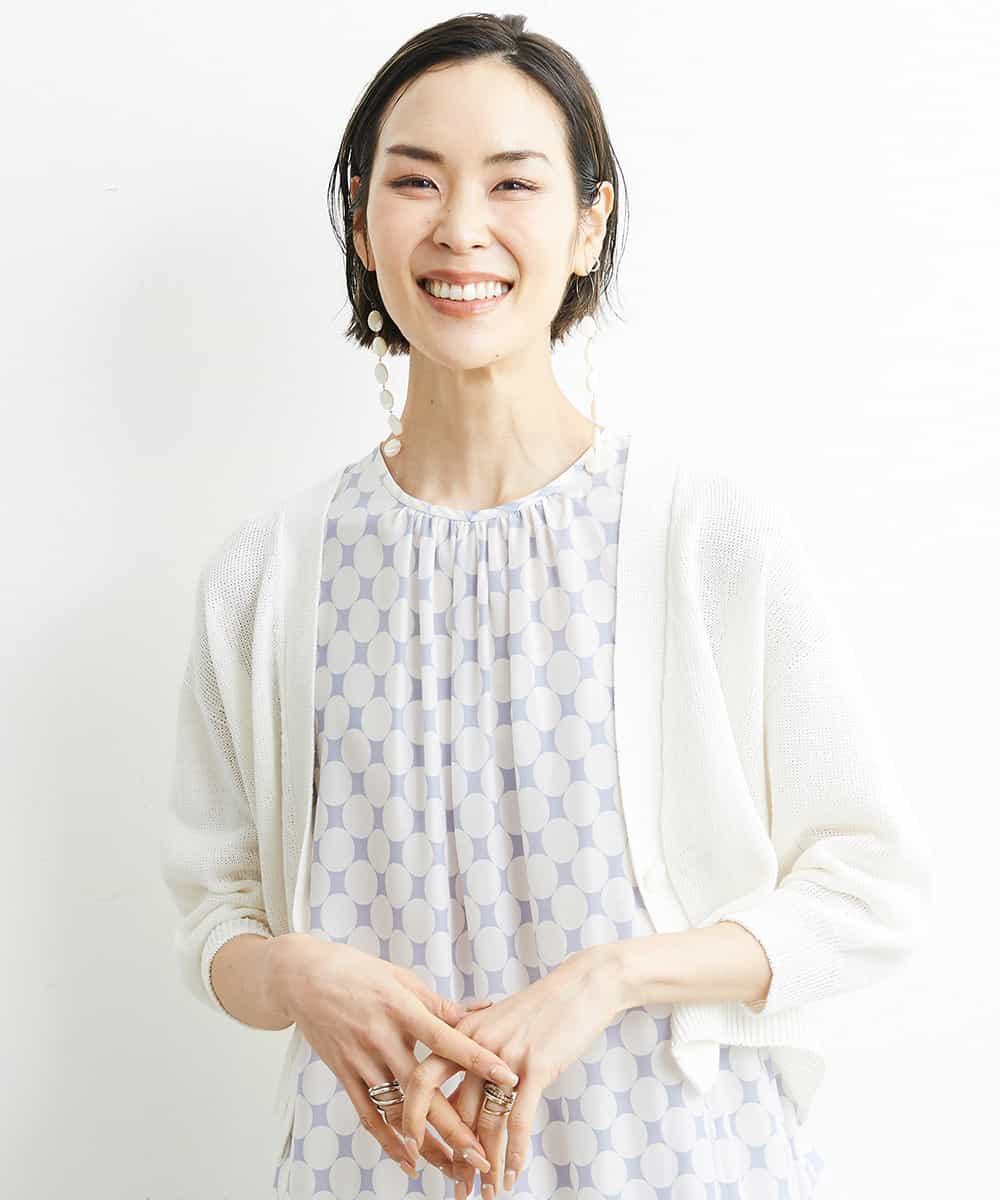 FMSHS25230 MICHEL KLEIN(ミッシェルクラン) ホールガーメント（R）Vネックカーディガン（アンサンブル対応／WEB限定カラーあり） ネイビー(58)WEB限定カラー