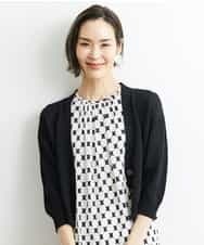 FMSHS25230 MICHEL KLEIN(ミッシェルクラン) ホールガーメント（R）Vネックカーディガン（アンサンブル対応／WEB限定カラーあり） ネイビー(58)WEB限定カラー