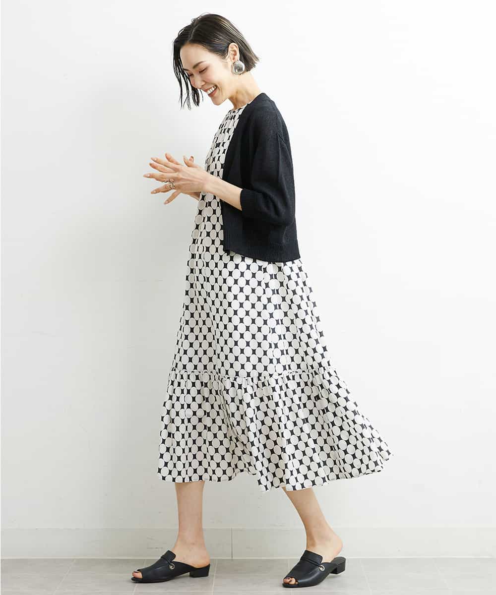 FMSHS25230 MICHEL KLEIN(ミッシェルクラン) ホールガーメント（R）Vネックカーディガン（アンサンブル対応／WEB限定カラーあり） ネイビー(58)WEB限定カラー