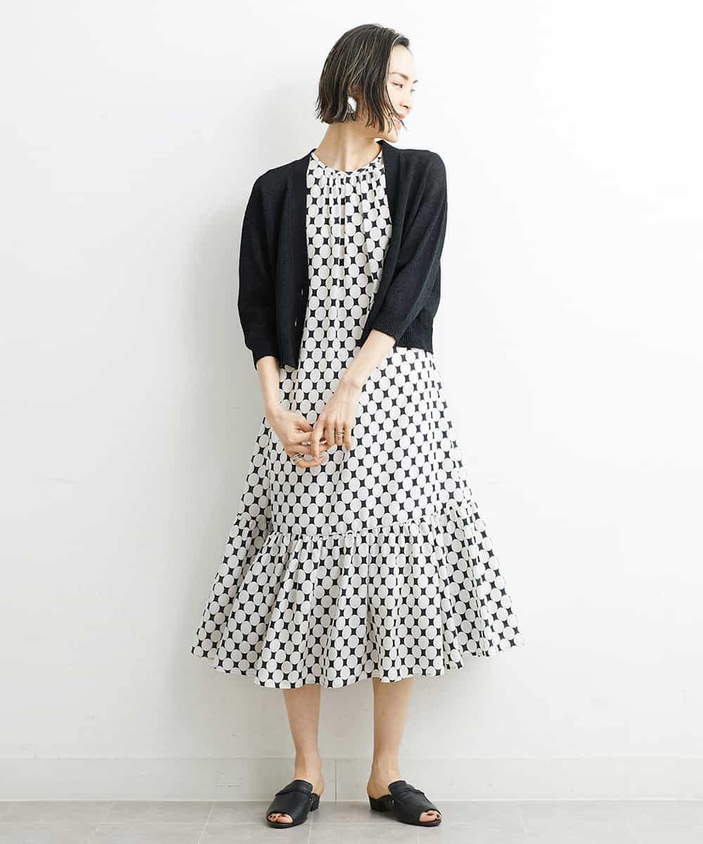 FMSHS25230 MICHEL KLEIN(ミッシェルクラン) ホールガーメント（R）Vネックカーディガン（アンサンブル対応／WEB限定カラーあり） ネイビー(58)WEB限定カラー