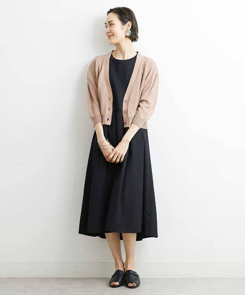 FMSHS25230 MICHEL KLEIN(ミッシェルクラン) ホールガーメント（R）Vネックカーディガン（アンサンブル対応／WEB限定カラーあり） ネイビー(58)WEB限定カラー