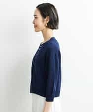 FMSHS25230 MICHEL KLEIN(ミッシェルクラン) ホールガーメント（R）Vネックカーディガン（アンサンブル対応／WEB限定カラーあり） ネイビー(58)WEB限定カラー