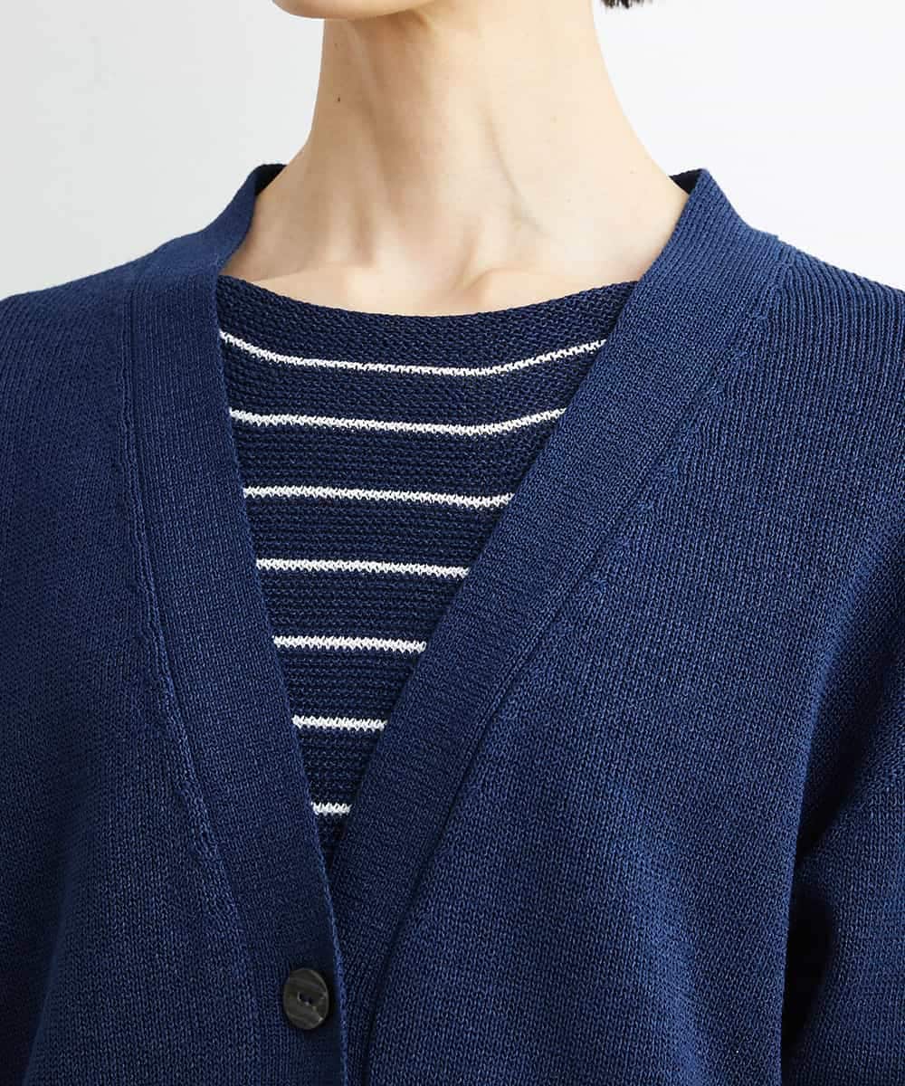 FMSHS25230 MICHEL KLEIN(ミッシェルクラン) ホールガーメント（R）Vネックカーディガン（アンサンブル対応／WEB限定カラーあり） ネイビー(58)WEB限定カラー