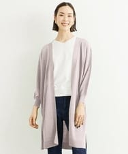 FMSHS70180 MICHEL KLEIN(ミッシェルクラン) ◆受注生産につき返品・交換・キャンセル不可◆ホールガーメント(R)ロングニットカーディガン アッシュローズ(06)