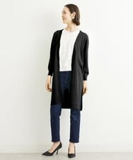 FMSHS70180 MICHEL KLEIN(ミッシェルクラン) ◆受注生産につき返品・交換・キャンセル不可◆ホールガーメント(R)ロングニットカーディガン フレッシュグリーン(35)