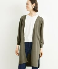 FMSHS70180 MICHEL KLEIN(ミッシェルクラン) ◆受注生産につき返品・交換・キャンセル不可◆ホールガーメント(R)ロングニットカーディガン フレッシュグリーン(35)