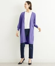 FMSHS70180 MICHEL KLEIN(ミッシェルクラン) ◆受注生産につき返品・交換・キャンセル不可◆ホールガーメント(R)ロングニットカーディガン フレッシュグリーン(35)