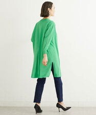 FMSHS70180 MICHEL KLEIN(ミッシェルクラン) ◆受注生産につき返品・交換・キャンセル不可◆ホールガーメント(R)ロングニットカーディガン フレッシュグリーン(35)