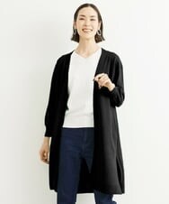 FMSHS70180 MICHEL KLEIN(ミッシェルクラン) ◆受注生産につき返品・交換・キャンセル不可◆ホールガーメント(R)ロングニットカーディガン フレッシュグリーン(35)