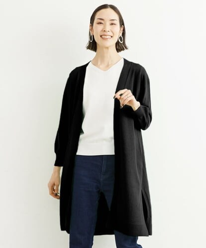 FMSHS70180 MICHEL KLEIN ◆受注生産につき返品・交換・キャンセル不可◆ホールガーメント(R)ロングニットカーディガン