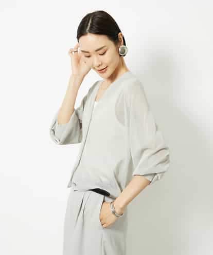 FMSJA02180 MICHEL KLEIN Vネックシアーカーディガン