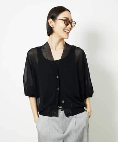 FMSJA02180 MICHEL KLEIN Vネックシアーカーディガン