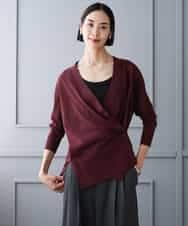 FMSJD21190 MICHEL KLEIN(ミッシェルクラン) [２WAY]シアーVネックカーディガン パープル