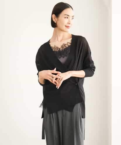 FMSJD21190 MICHEL KLEIN [２WAY]シアーVネックカーディガン
