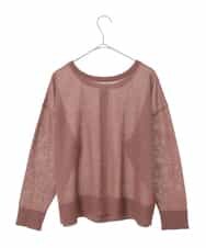 FMSJV31200 MICHEL KLEIN(ミッシェルクラン) 2WAYシアーニットカーディガン オレンジ