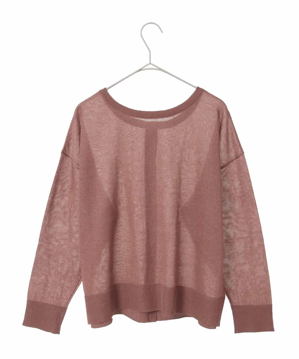 FMSJV31200 MICHEL KLEIN(ミッシェルクラン) 2WAYシアーニットカーディガン オレンジ