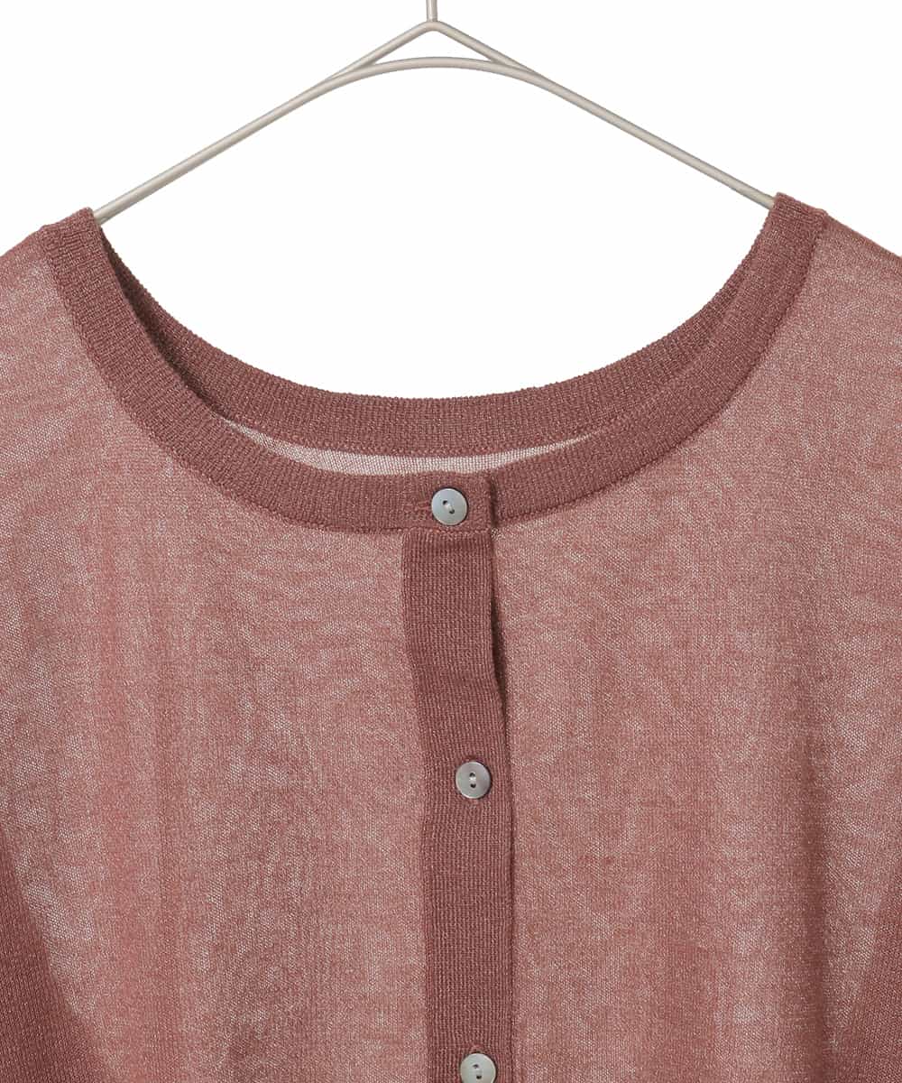 FMSJV31200 MICHEL KLEIN(ミッシェルクラン) 2WAYシアーニットカーディガン オレンジ