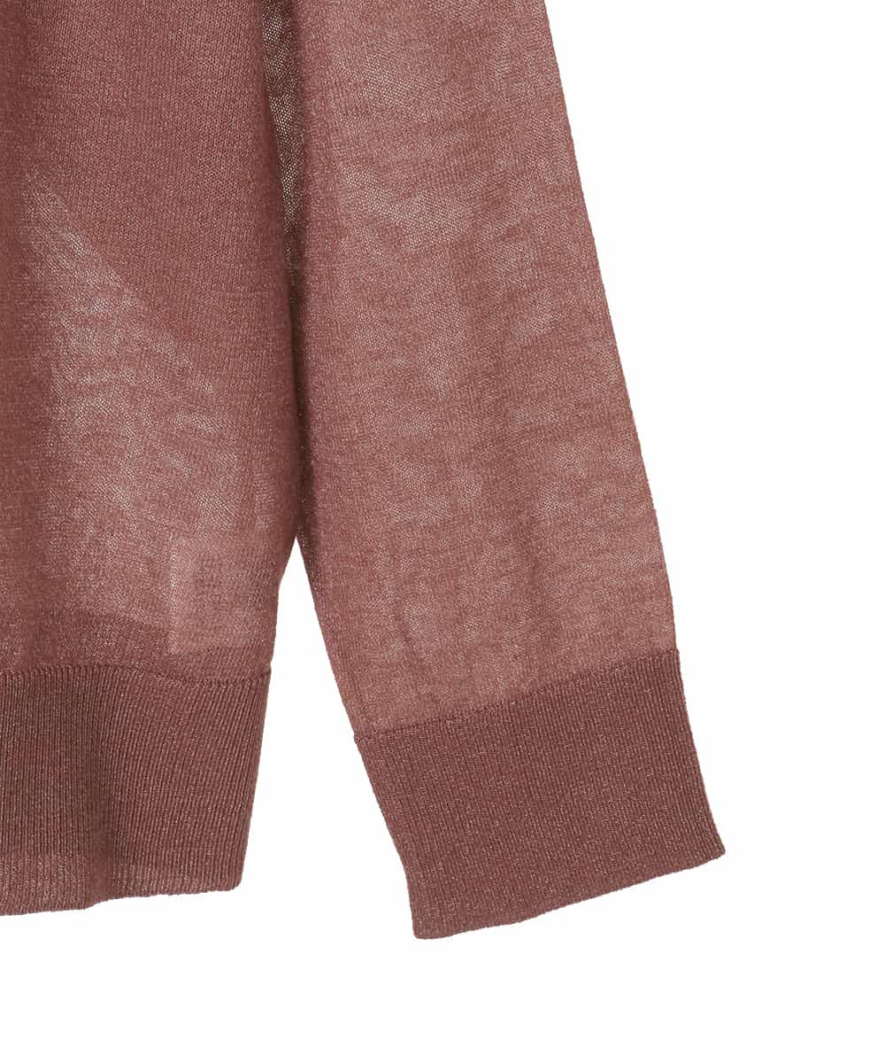 FMSJV31200 MICHEL KLEIN(ミッシェルクラン) 2WAYシアーニットカーディガン オレンジ